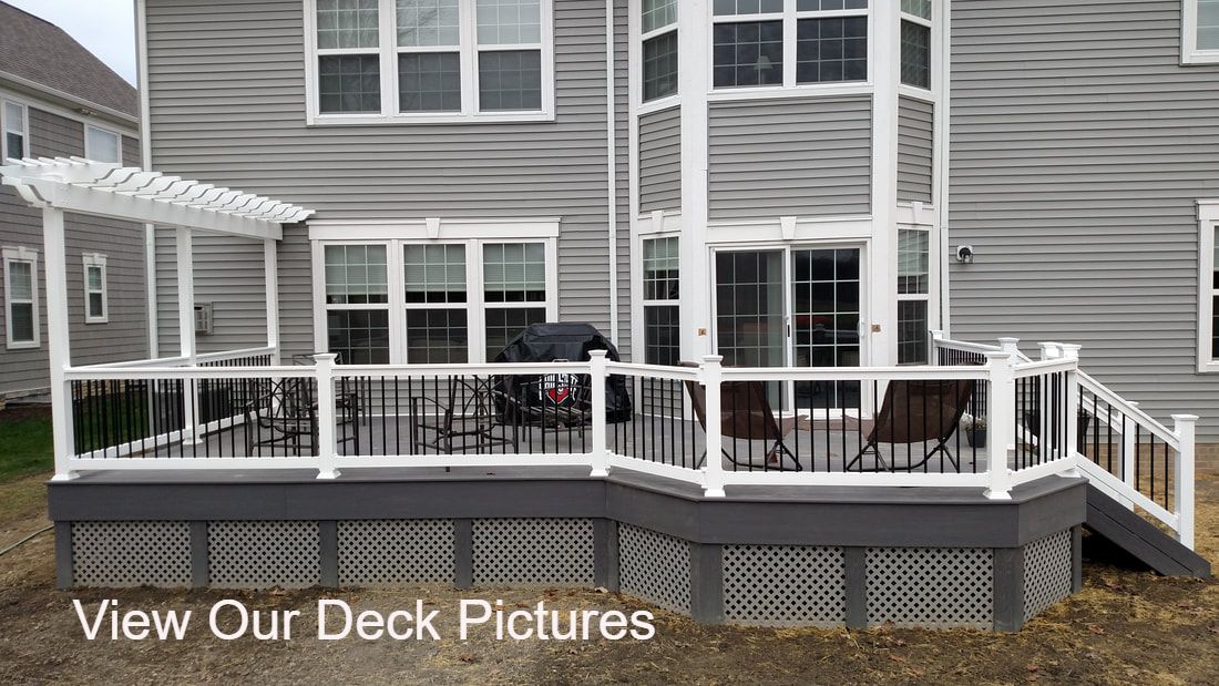 Buckstone Northeast Ohio Deck Builders : Low-mainenance Trex Pool Deck with vinyl railing and aluminum balusters built in Jackson Township, Stark County, Northeast Ohio