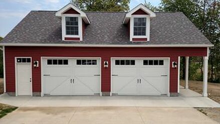 Buckstone Northeast Ohio Garage Builders - custom garage with attic room built in Randolph Portage County Northeast Ohio